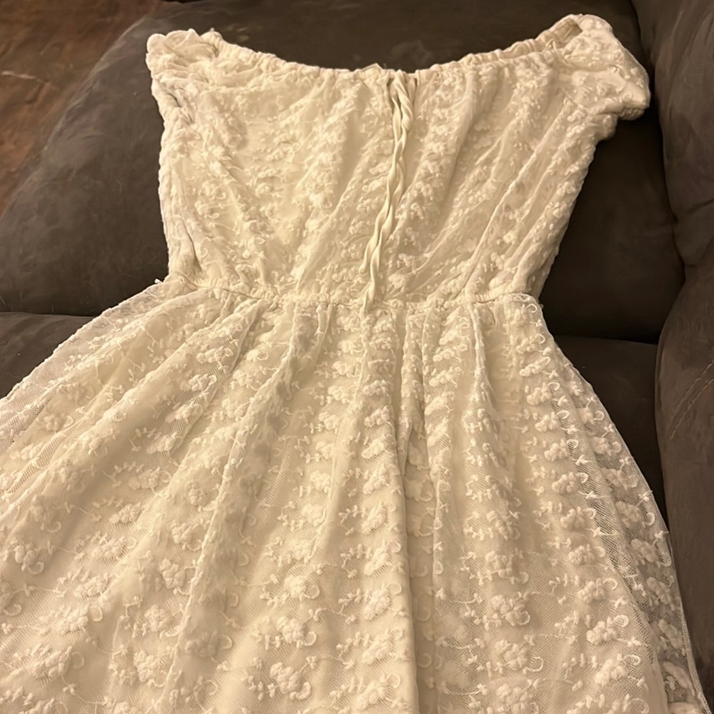 White off the shoulder lace dress